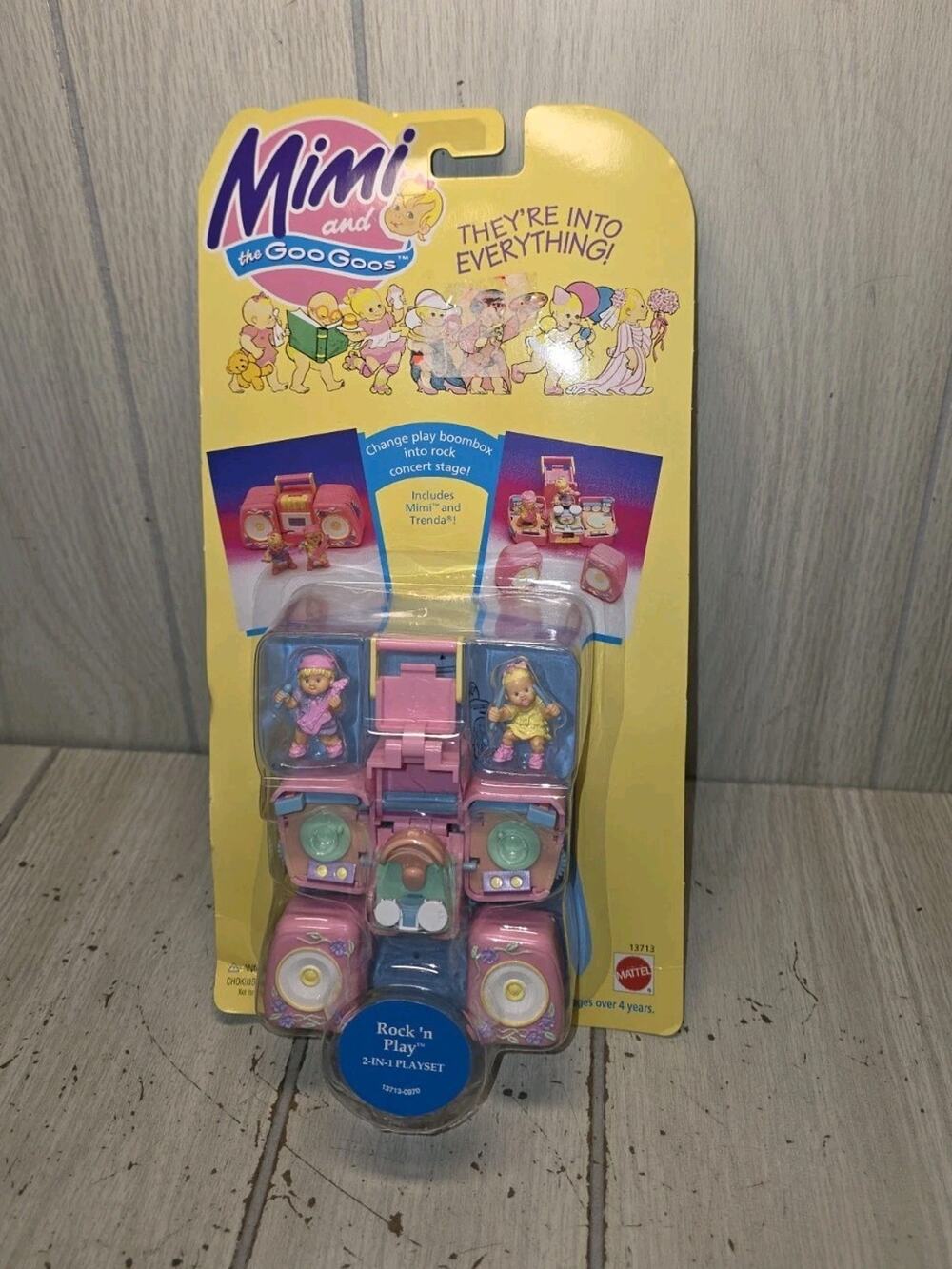 Vtg Mattel 1995 Mimi & Goo Goos Play Boombox Opens Into Concert Stage Mini Set